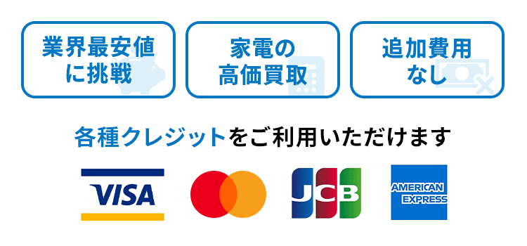 各種クレジットをご利用いただけます